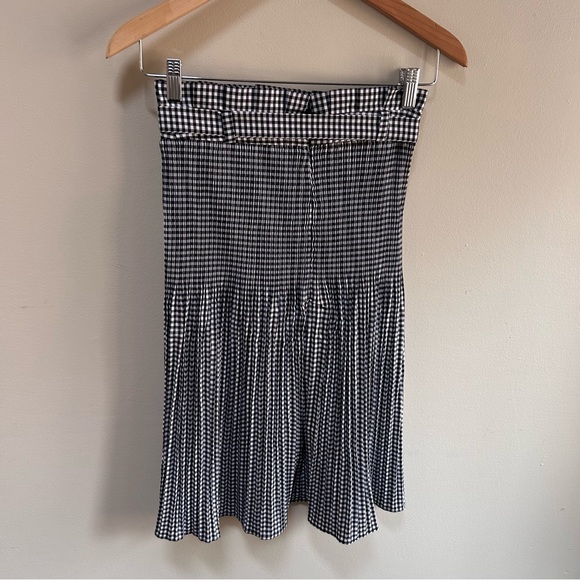 Zara ~new ~Gingham Check Smocked Pleated Skirt in size XS - Picture 7 of 13